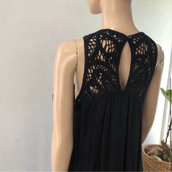 NM Neiman Marcus embroidery boho high low cut midi dress - Picture 10 of 14